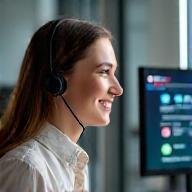 Support team assisting client digitally