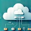 Cloud infrastructure diagram illustration