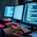Developers coding software interface